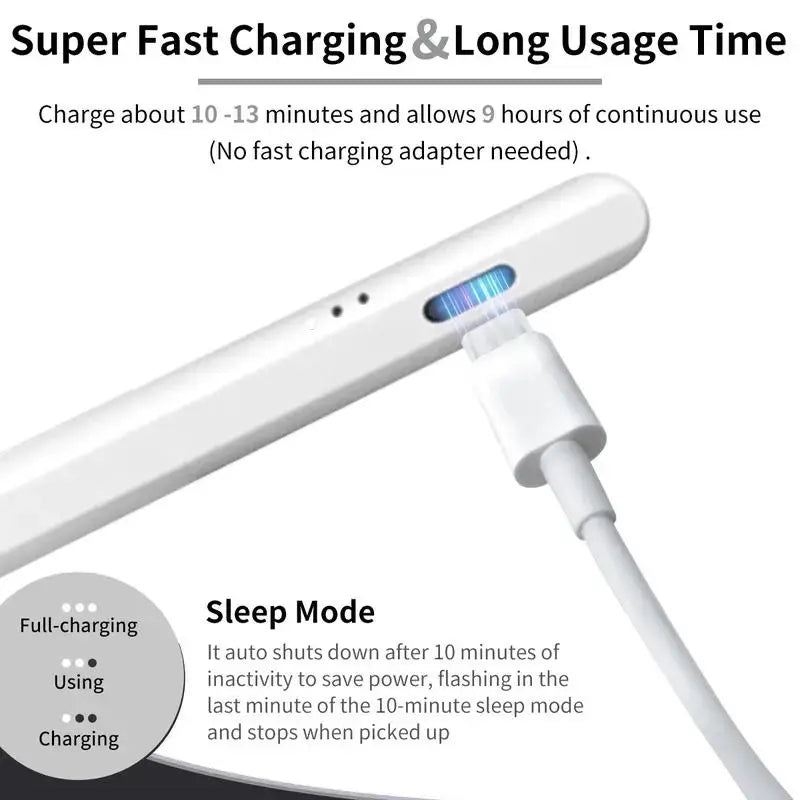 Pencil for Apple Ipad A16 11 and 10 Generation, Fast Charging Stylus for 2026-2018, for Ipad 11-6 Generation, Air 11-Inch/13-Inch M3/M2/5Th-3 Generation, Pro 13 "/11"/M4/12.9 ",Mini A17 Pro 7/6/5Th Palm Rejection Tilt Sensitivity Pen Tiktokshopholidayhaul