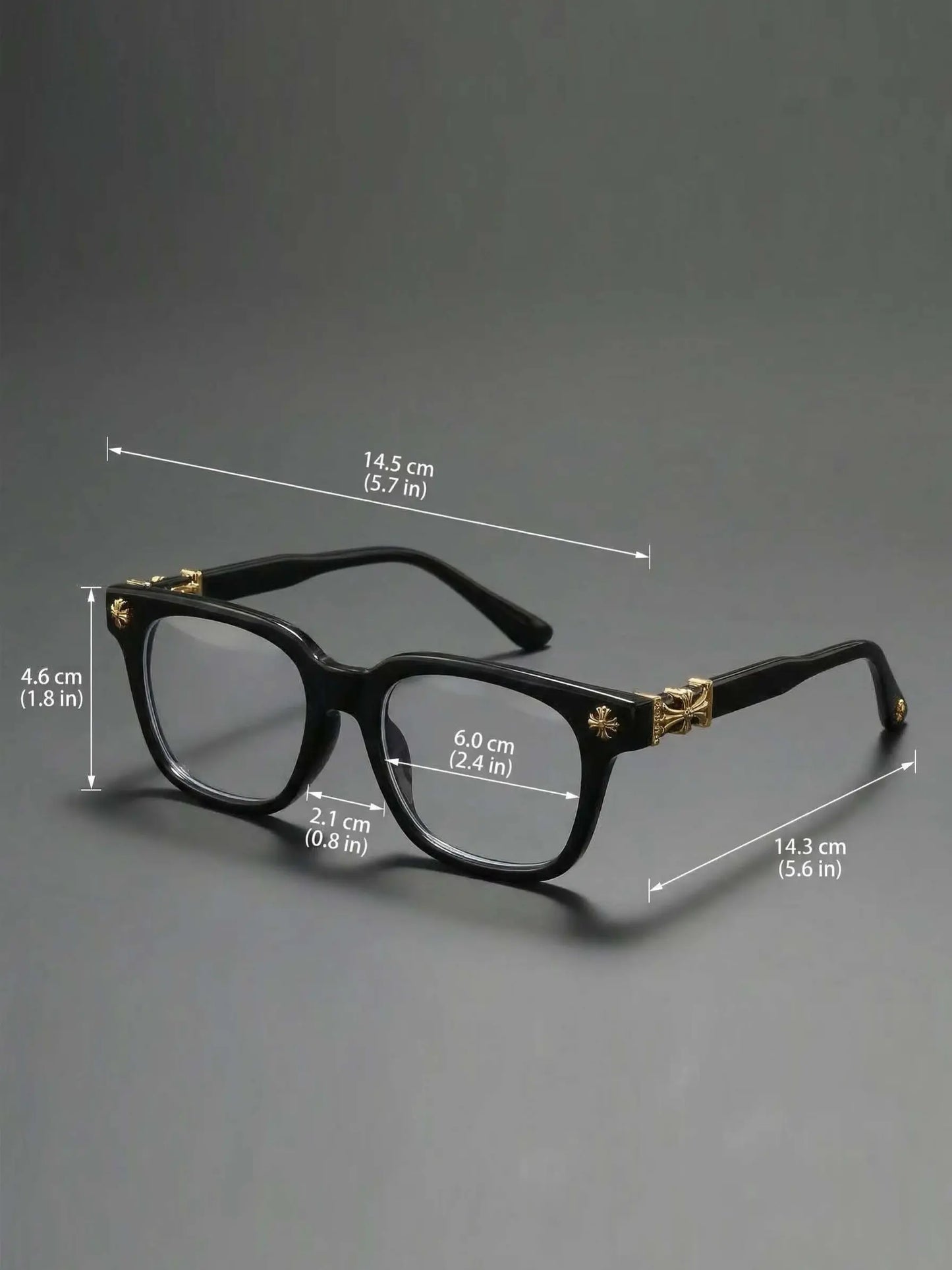 Fashion Square Frame Blue Light Glasses, Cross Flower Rivet Design, Ultra-Light Frame, Retro Street Style, Unisex Computer Phone Eyeglasses, Fashionable Frames Glasses