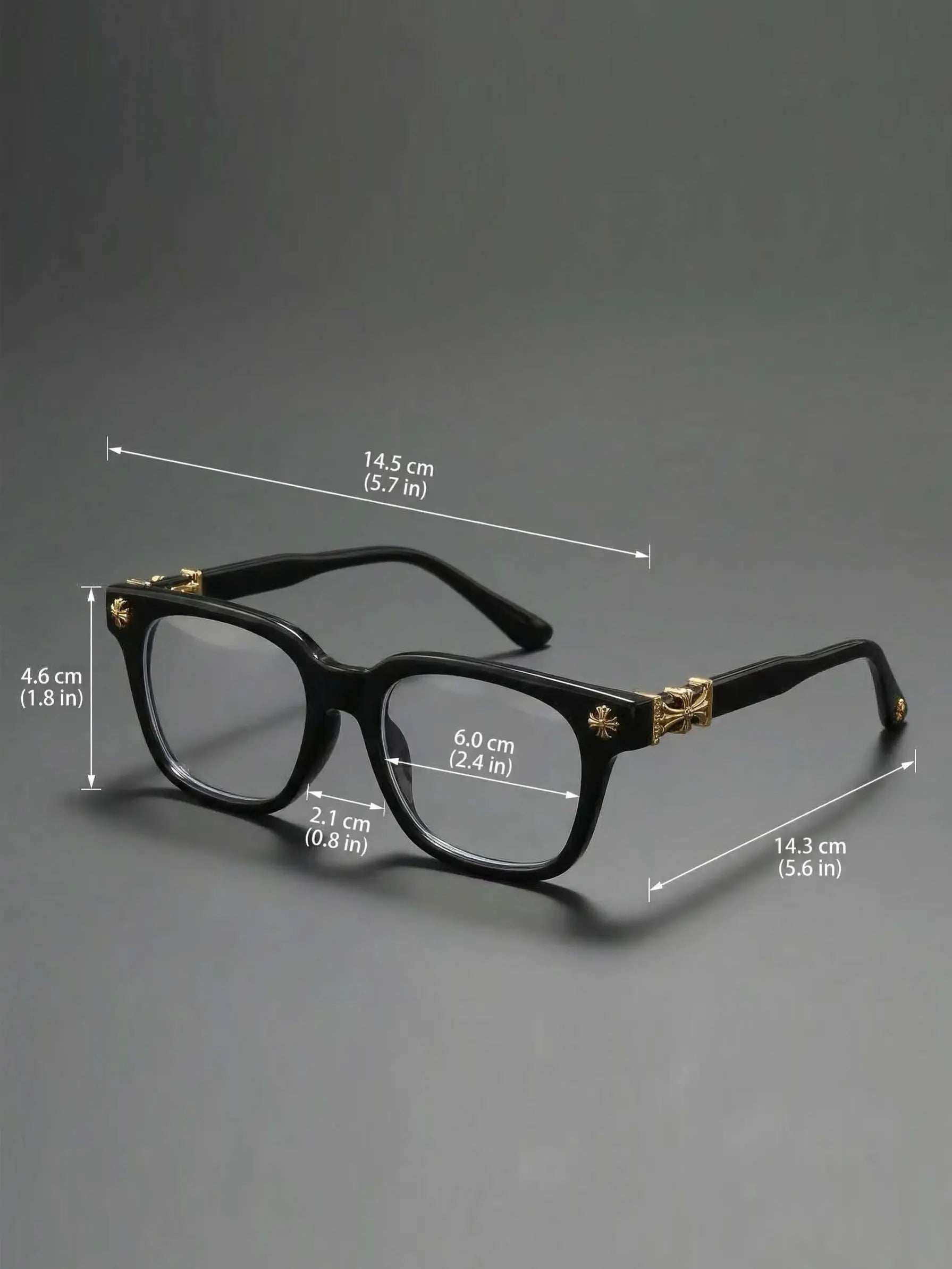 Fashion Square Frame Blue Light Glasses, Cross Flower Rivet Design, Ultra-Light Frame, Retro Street Style, Unisex Computer Phone Eyeglasses, Fashionable Frames Glasses