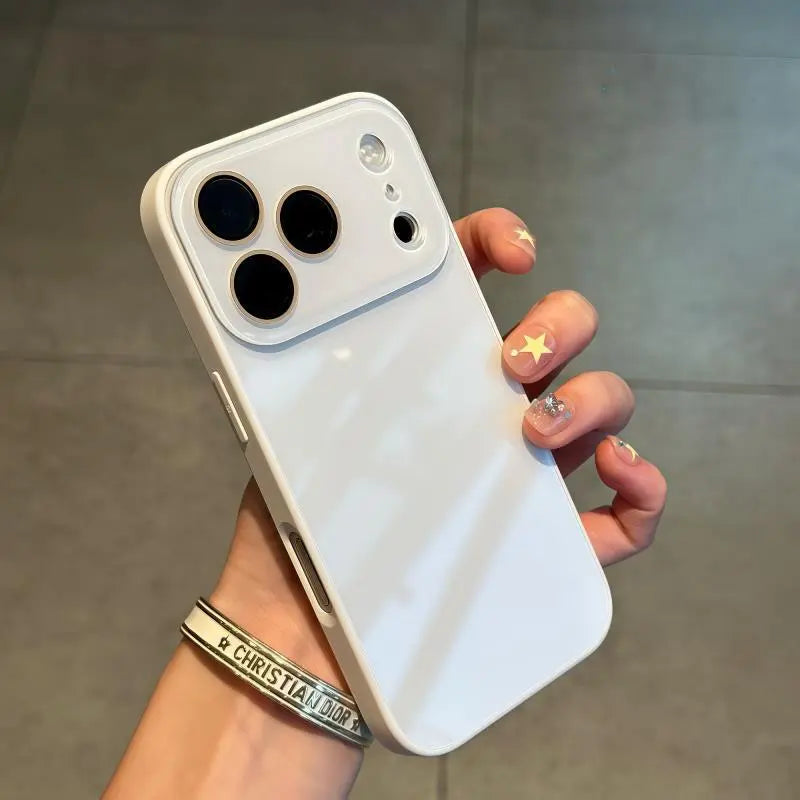 Luxury Crystal Texture Mobile Phone Case, Skin-Feeling Solid Color Mobile Phone Case Suitable for Iphone17/16/15/14/13Promax Series, Solid Color Mobile Phone Protective Cover IPCASE-22