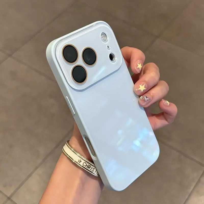 Luxury Crystal Texture Mobile Phone Case, Skin-Feeling Solid Color Mobile Phone Case Suitable for Iphone17/16/15/14/13Promax Series, Solid Color Mobile Phone Protective Cover IPCASE-22