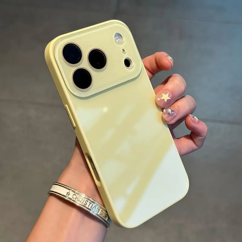 Luxury Crystal Texture Mobile Phone Case, Skin-Feeling Solid Color Mobile Phone Case Suitable for Iphone17/16/15/14/13Promax Series, Solid Color Mobile Phone Protective Cover IPCASE-22