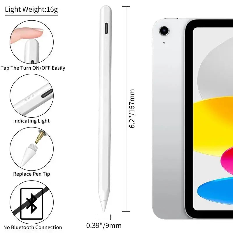 Pencil for Apple Ipad A16 11 and 10 Generation, Fast Charging Stylus for 2026-2018, for Ipad 11-6 Generation, Air 11-Inch/13-Inch M3/M2/5Th-3 Generation, Pro 13 "/11"/M4/12.9 ",Mini A17 Pro 7/6/5Th Palm Rejection Tilt Sensitivity Pen Tiktokshopholidayhaul